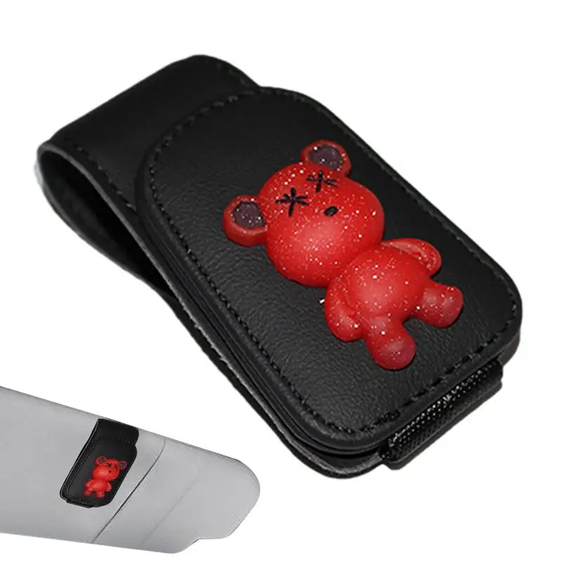 

Sunglass Holder For Car Car Visor Minimalist Magnetic Sunglass Holder With Soft PU Leather Road Trip Necessities For Minivan