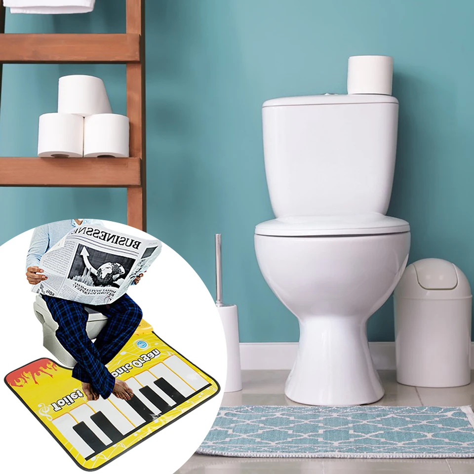 Tapis De Piano Pour Toilette – Tapis Musical Amusant Avec Clavier – Jouez Des Mélodies Avec Les Pieds – Livre De Chansons Inclus – Enfant