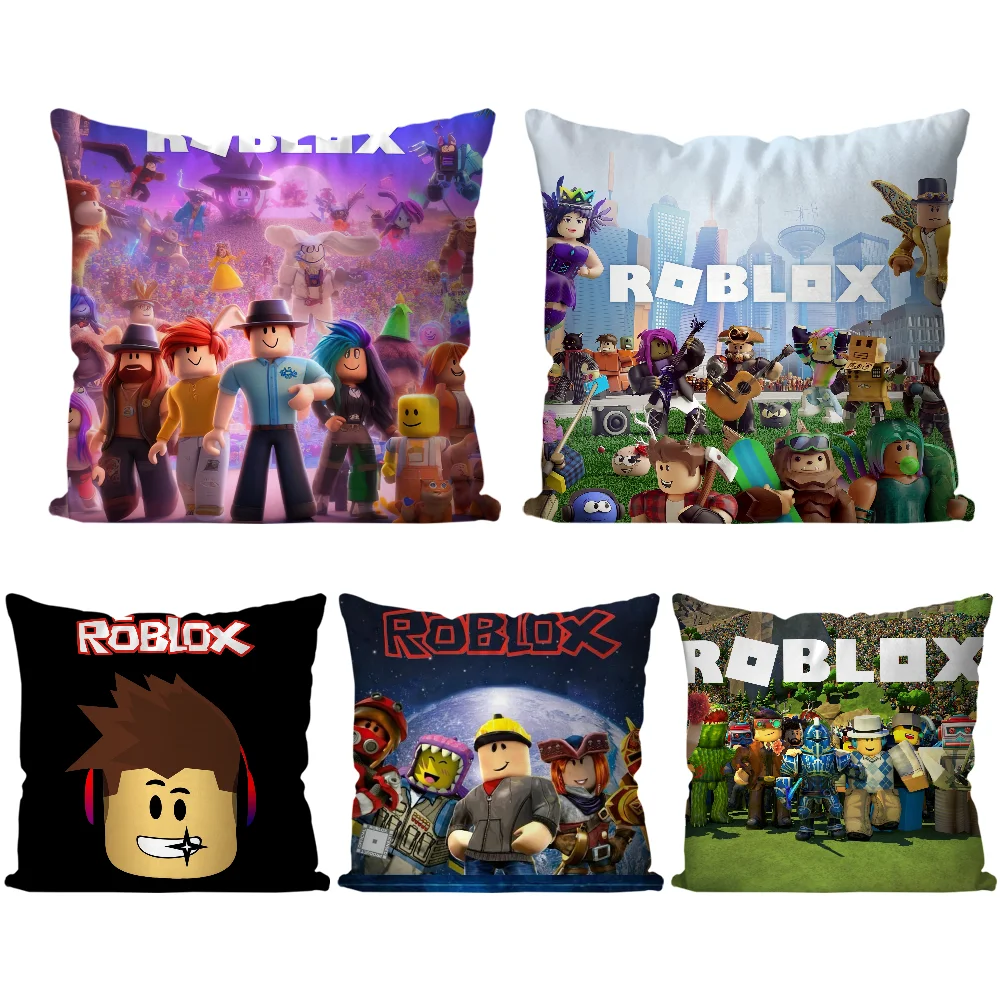 Game R-Robloxs Cool Pillow Case Square Pillow Bedroom Sofa Leisure Comfort Cushion Car Living Room Home Decoration 40X40 2