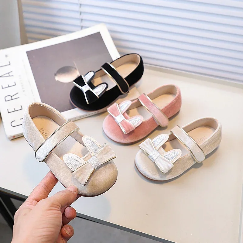 Leather Kids Moccasins Soft Bottom Flat Shoes for Girls