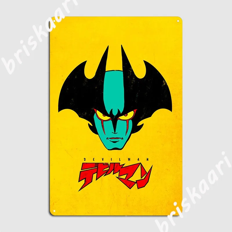 Devilman Head Metal Sign Wall Decor Wall Pub Design Pub Garage Tin Sign Poster