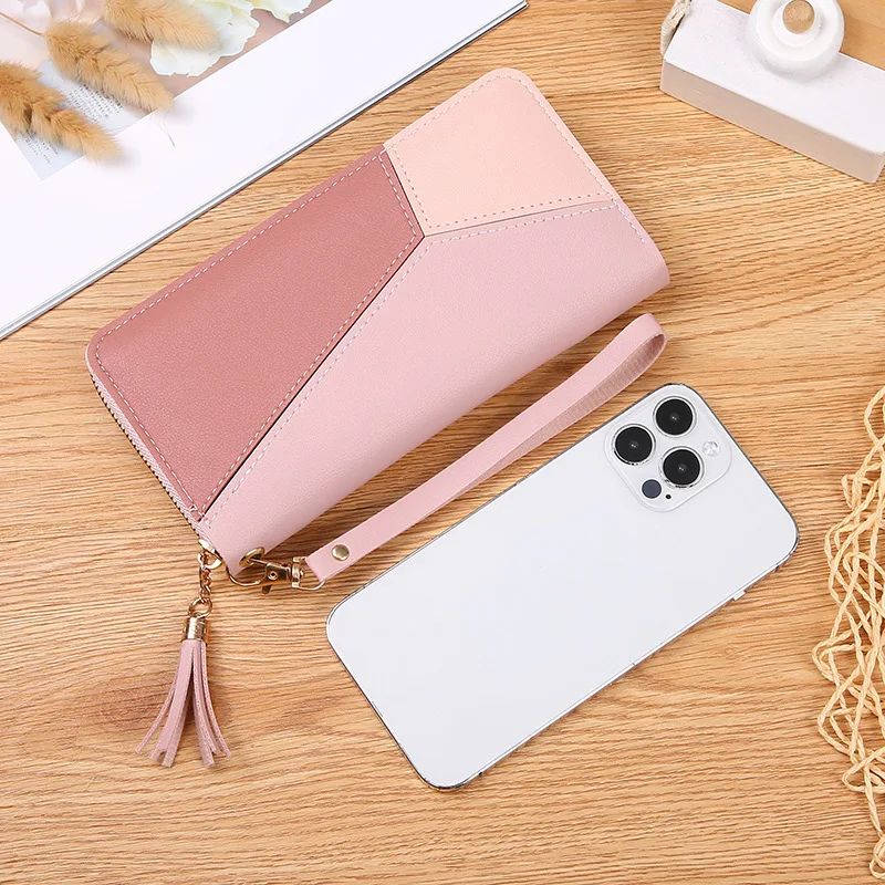 Zipper Wallets Womens Long Purses Handbags Coin Purse Cards Holder PU Leather Billfold