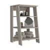 Linen Cabinet Jenne, Four Open Shelves, Light Gray Finish 2