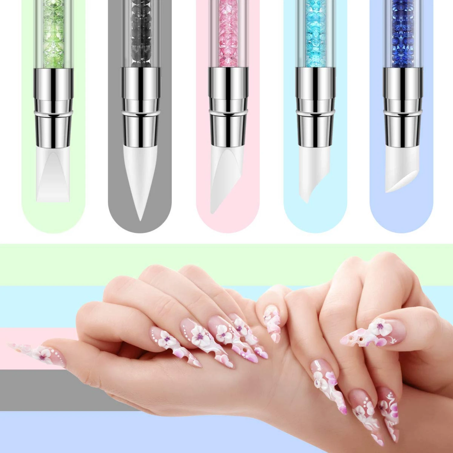 Sculptural Nail Art Kit for Professional-Looking Designs & Beautiful Nails! Glass jars for acrylic Clear acrylic powder Dip nail