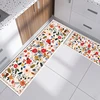 Kitchen Carpet PVC Leather Waterproof Floor Mat Non-slip Oil Proof Foot Mats Long Rug Spring Green Flower Home Decoration Rugs 4