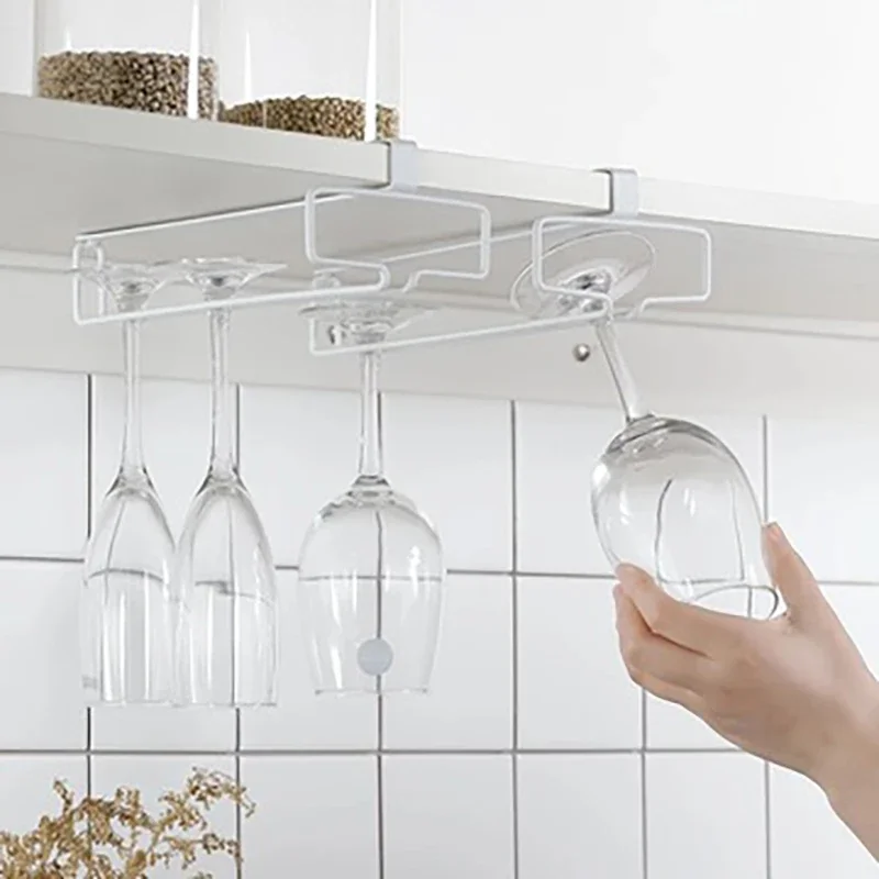 1pcs Japanese Ambry Cup Holder Without Perforation Upside Down Waterlogging Glass Cup Holder Hanging Wine Cup Storage 5