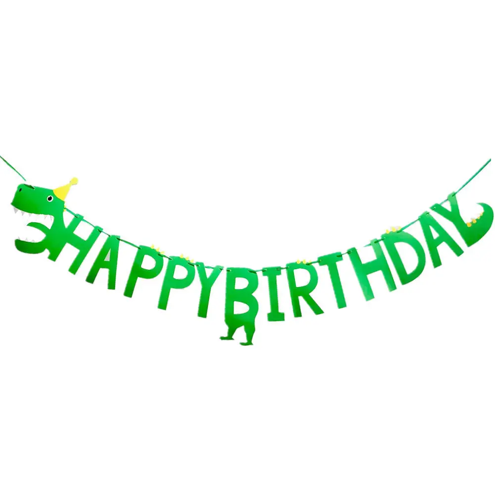 

Green Cute Cartoon Dinosaur Banner Happy Dinosaur Birthday Party Decor Kids Safari Dinosaur Party Decor Kids Favor