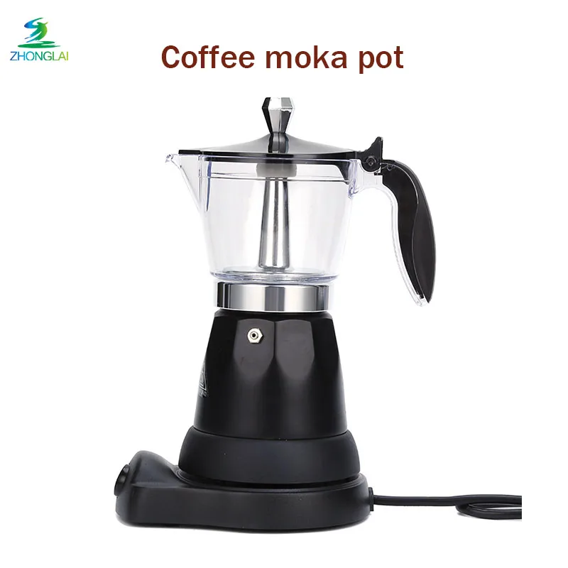 220V 300ml Aluminum Electric Mocha Pot Italian Coffee Maker Household Fast And Convenient Electric Coffee Pot