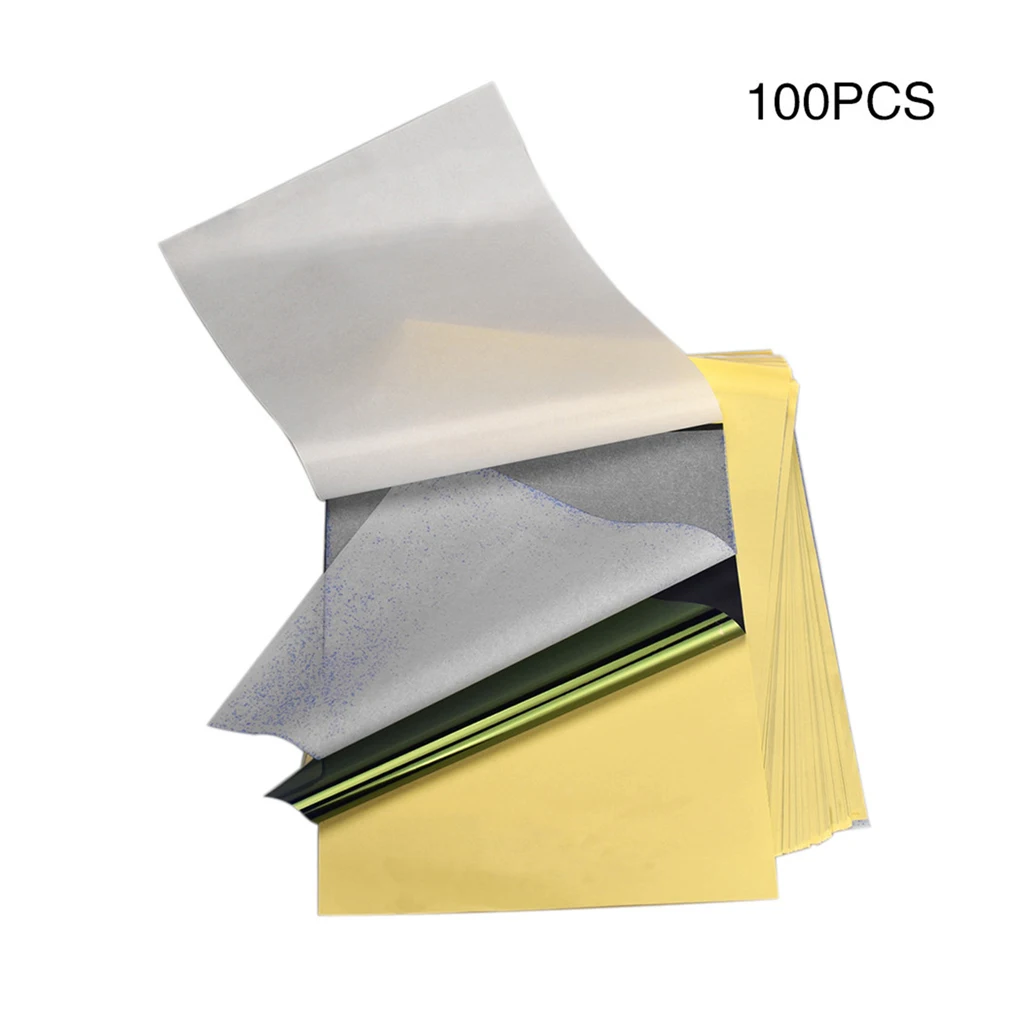 

100 Pieces Transfer Papers A4 Skin Thermal Stencil Copier Tracing Template Body Professional Consumable Accessories