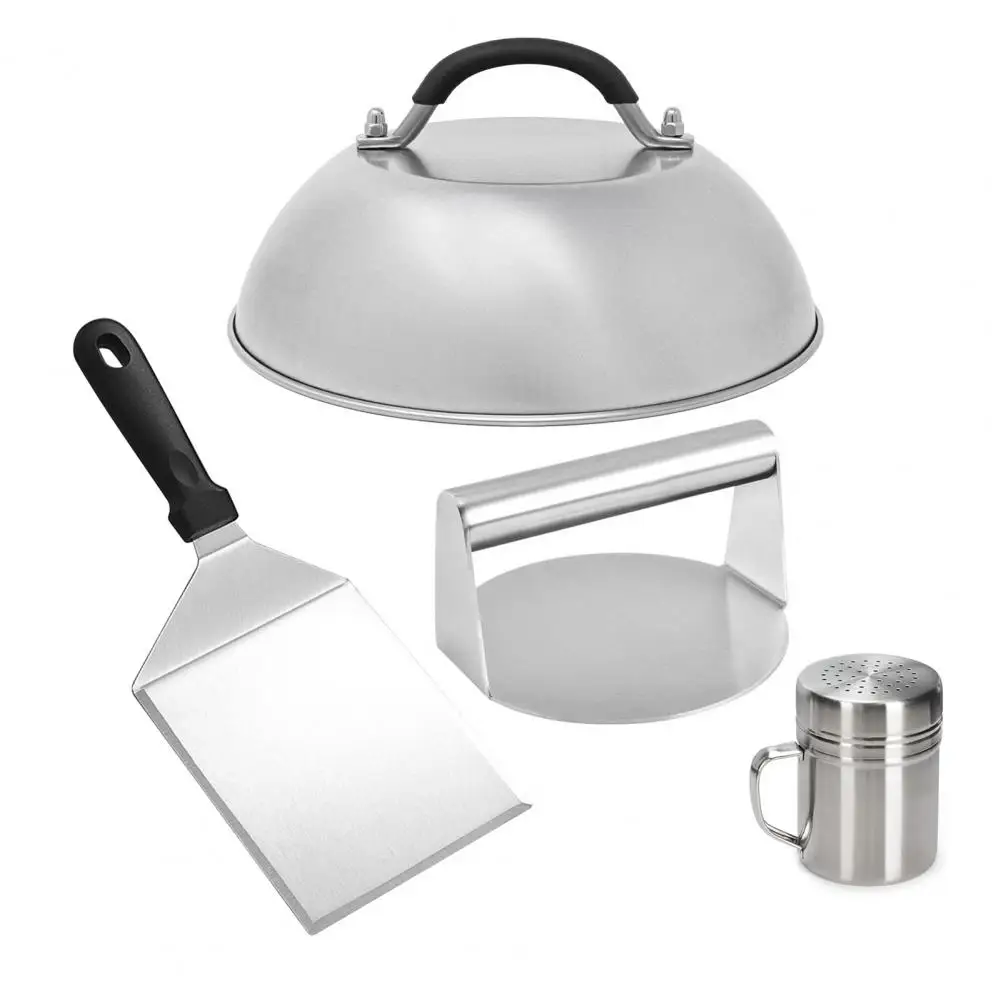 Multifunctional Burger Flipper Burger Press for Grill Marks Stainless Steel Bbq Tool Set Press Grill Spatula for Griddle
