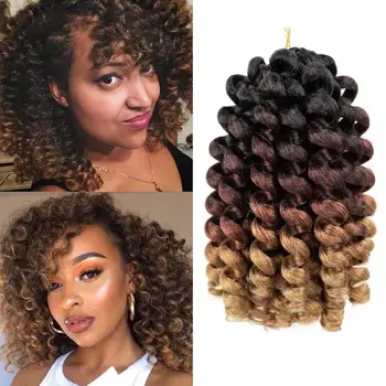 1-5 Packs Wand Curl Crochet Hair 8-12Inch Jamaican Bounce Crochet Hair Crochet Hair Jamaican Bounce Curly Crochet Synthetic Hair 1