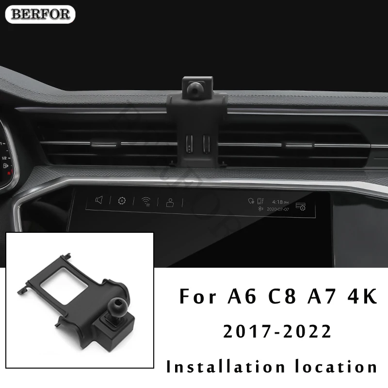 차량용 휴대폰 거치대, 아우디 A6, C7, C8, A7, 스포츠백, 4G, 4K, 자동차 스타일링 브래킷, GPS 스탠드, 회전식 지지대 모바일 액세서리