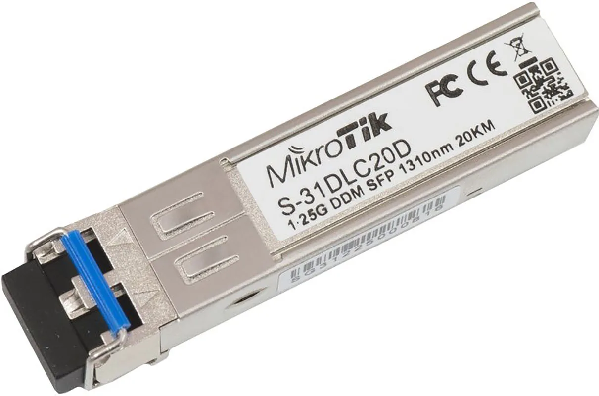 

Mikrotik S-31DLC20D 1.25G SFP dual fiber LC interface single mode fiber module 20KM