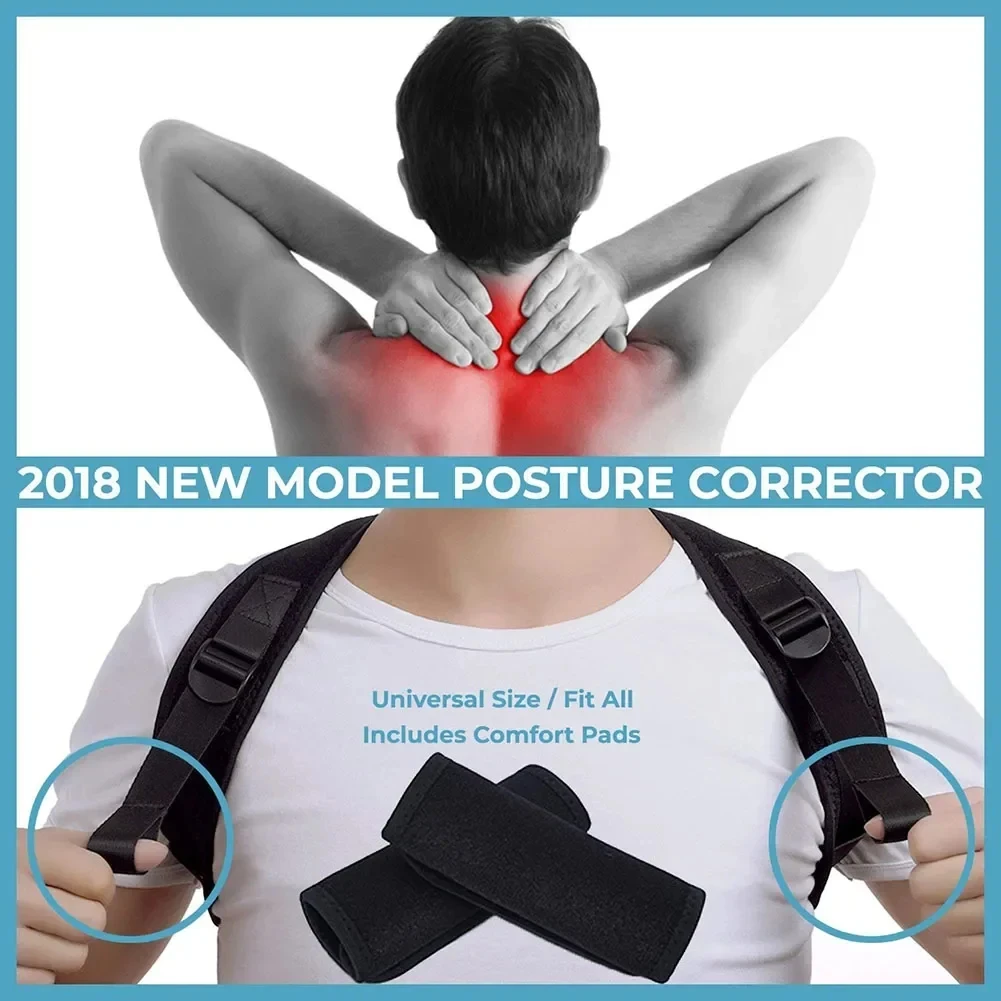 Adjustable Back Shoulder Posture Corrector Belt Clavicle Spine Support Reshape Your Body Home Office Sport Upper Back Neck Brace