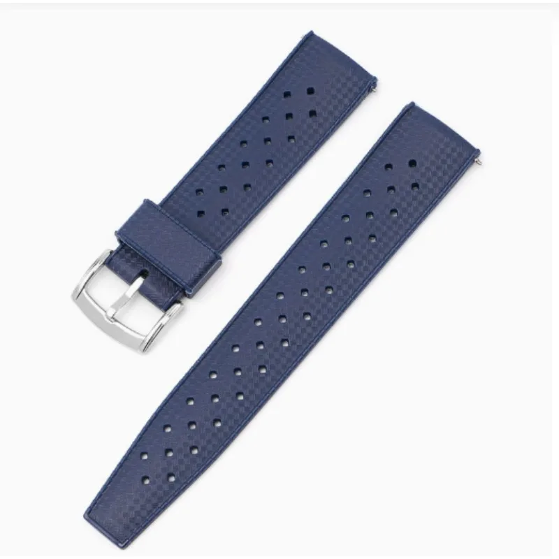 Breathable 20/22mm Rubber Watch Strap - Quick-Release Band for Casio Swordfish Seiko 5, Compatible Watch Accessory Practical