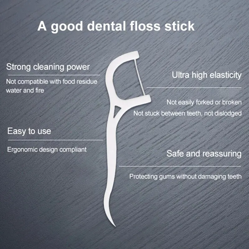 100/300/500pcs Disposable Dental Floss Stick Interdental Cleaning Line Proper Oral Care Portable Flosser For Daily Life dental floss stick