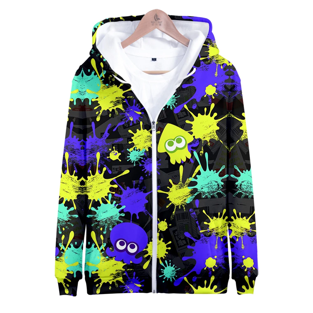 

2022 New Splatoon 3 Zipper Sweatshirt Unisex Long Sleeve Women Men Hoodie Harajuku Streetwear Game 3D Clothes