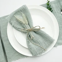 10pcs 32x32cm Wholesale Pink Gauze Cotton Napkin Reusable Tea Towel Wedding Party Christmas Table Decor Retro Burrs napkin 4