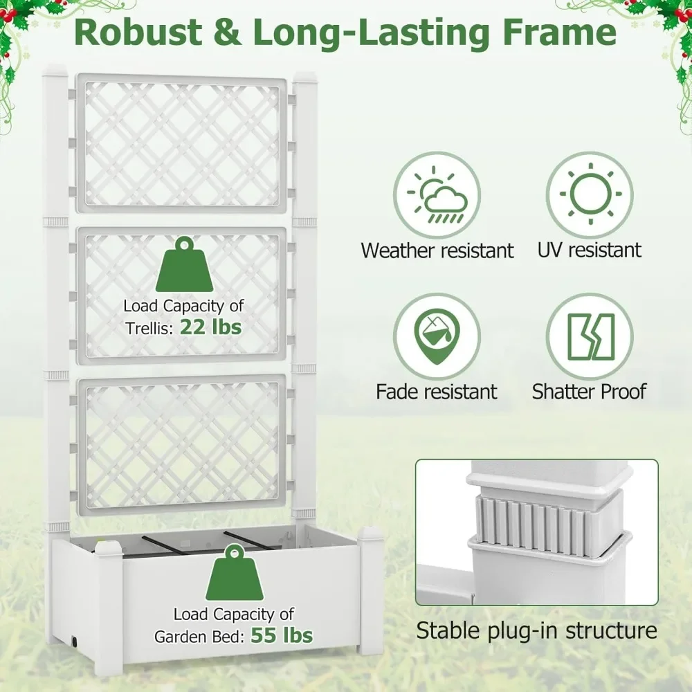 Self-Watering Raised Garden Bed Set with Trellis (2-Pack) 3