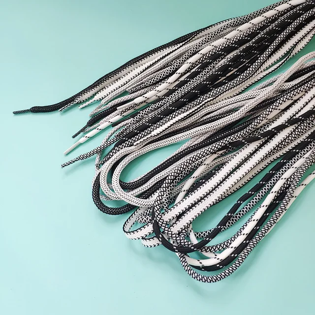 High Quality 120cm Round Black White Sholeaces Sneakers High-top Canvas Basketball White Shoe Strings Laces Accessories 2