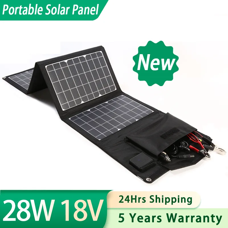 28w Foldable Solar Panel Charger | Flexible Solar Charge Phone ...