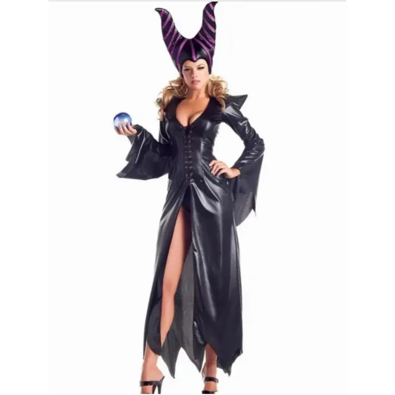 Costume Da Strega Malefica Per Donne Adulte Halloween Dark Maghess Queen Cosplay Fancy Dress