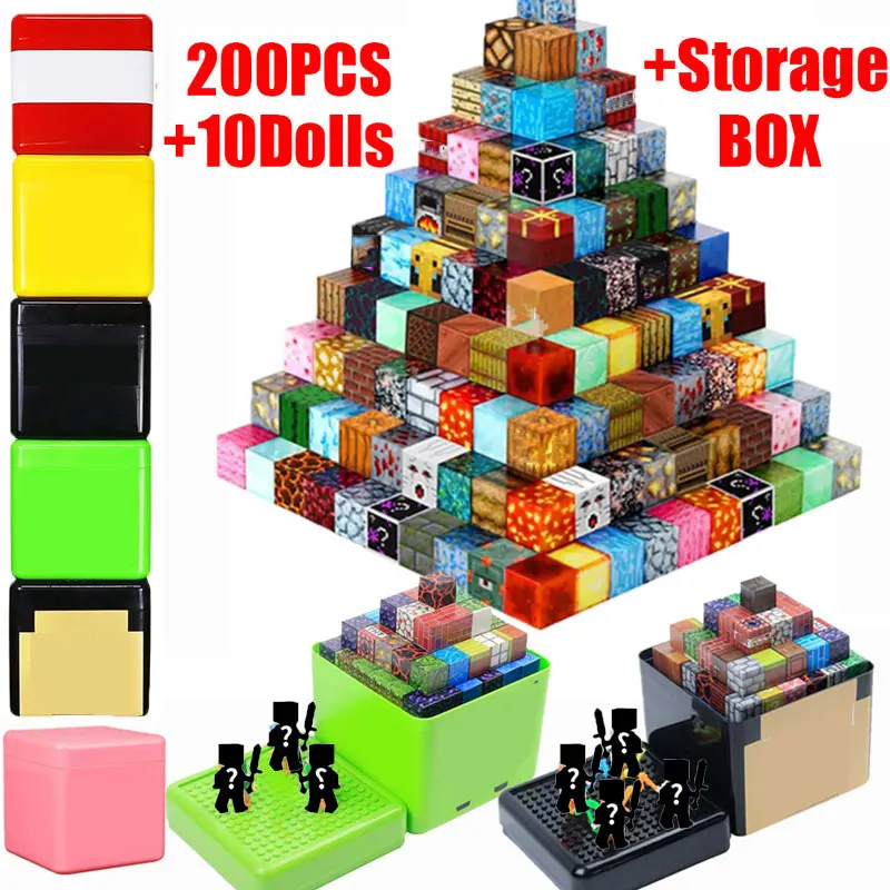 200PCS Magnetic Building Blocks With Storage Box Magnet Set Bricks STEM Construction DIY Educational Toys For Kids Birthday Gift