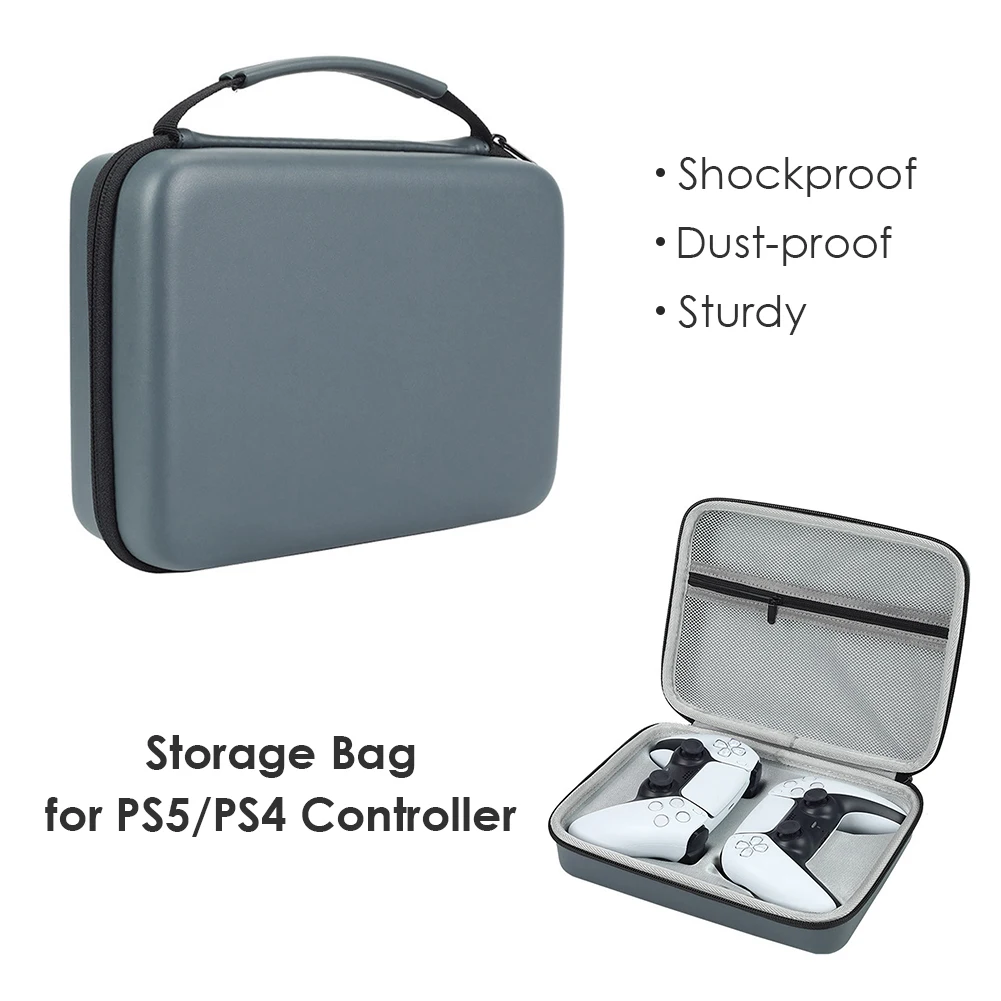 For PS5 Travel Portable Protective Carrying Case Dual Wireless Controller Hard Carrying Case for PS4 Controllers Accessories
