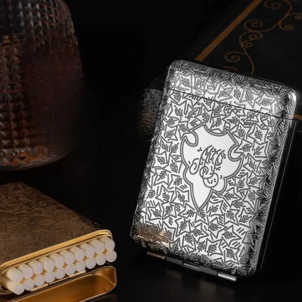 Vintage Engraved Metal Cigarette Case Holder - Elegant Pocket Storage Box Gift