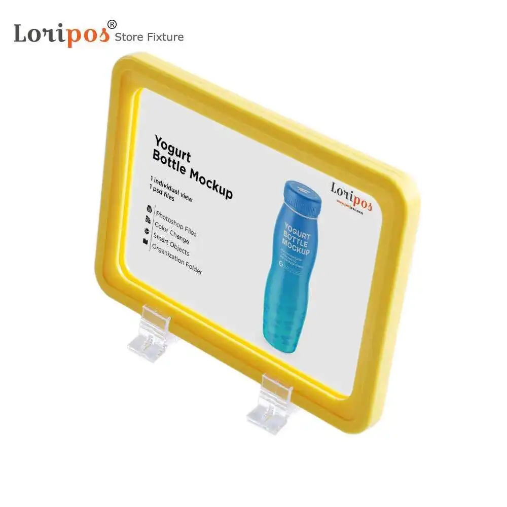 1Set A4 Shop Shelving Counter Top Pos Sale Sign Snap Frame Stand Up Poster Rack Table Price Holder