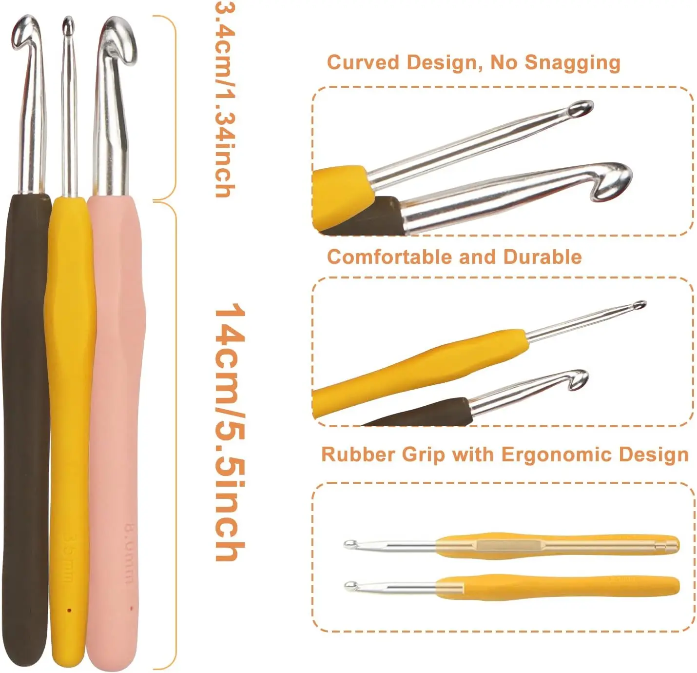 color coded crochet hooks
