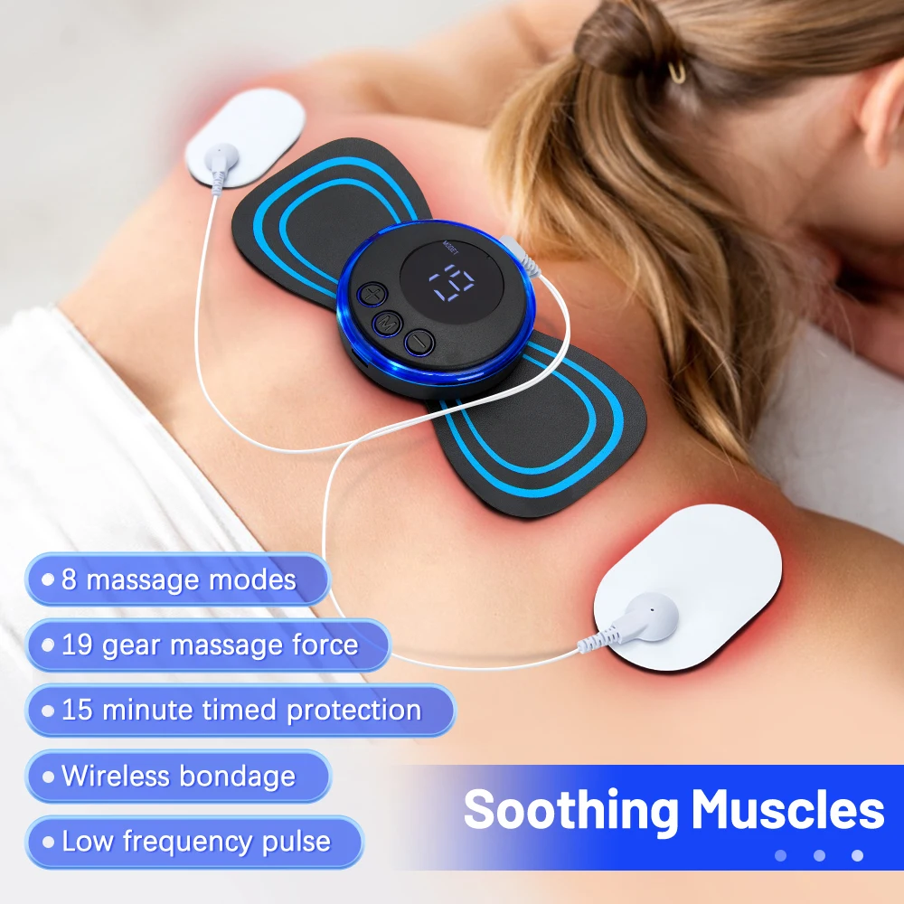 EMS Neck Massager Electric Muscle Stimulator Cervical Sticker Massage Patch Low Frequency Pulse Masajeador Pads Body Pain Relief 3