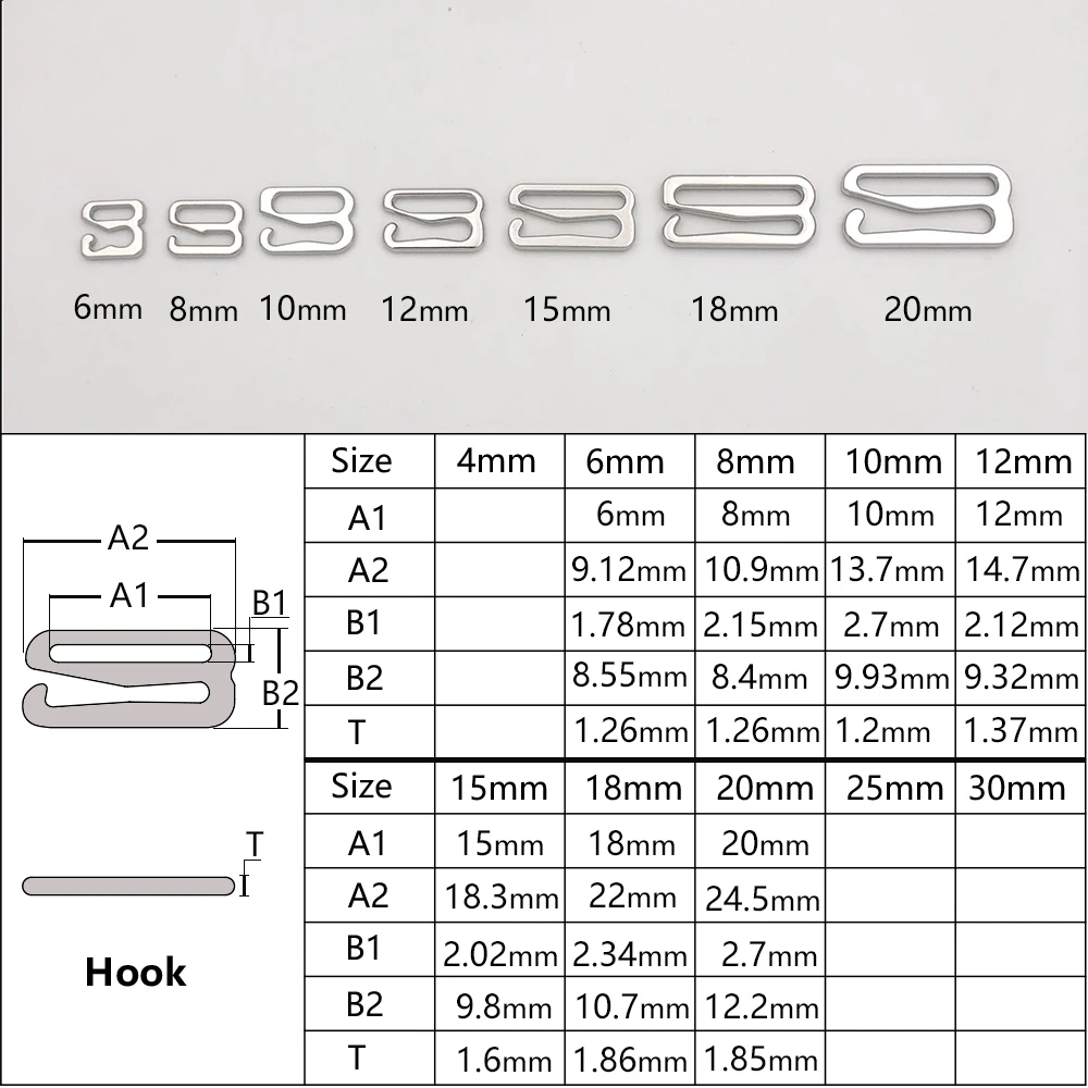 Großhandel 20 Stück / Set Verschiedene Größen von BH-Haken BH-DIY-Zubehör 5 Farben – Detail 1