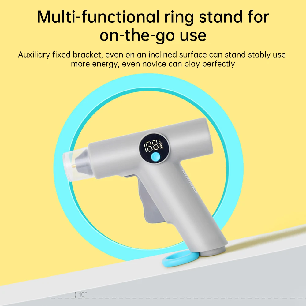 Hot melt glue gun hot glue gun 25W digital display wireless electric hot melt glue gun with 22pcs stick