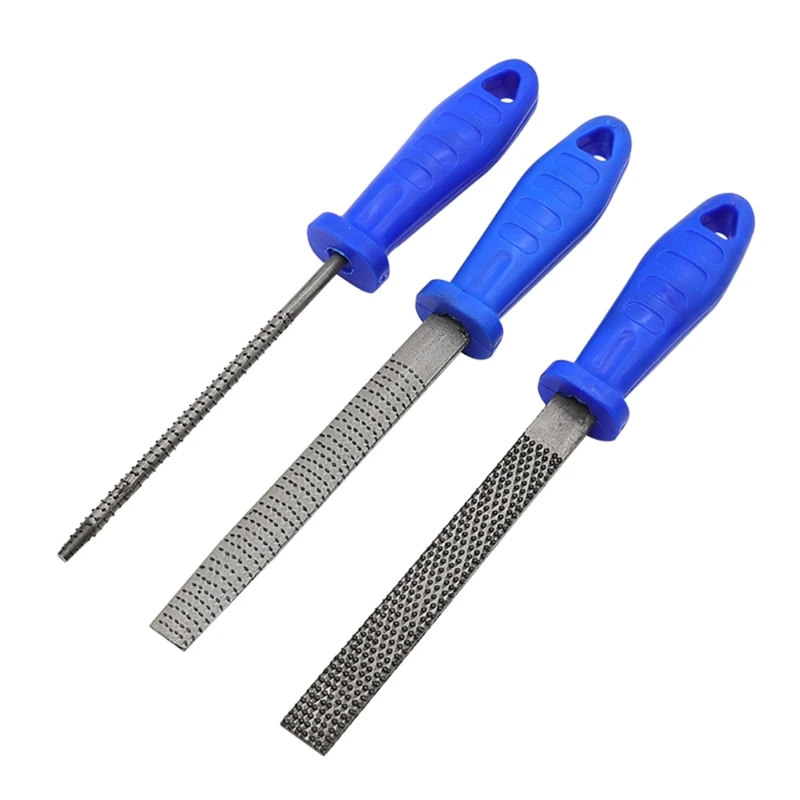 

Ergonomic Rubber Grip Rasp Files Round, Flat, and Half Round Files for Precision Woodworking
