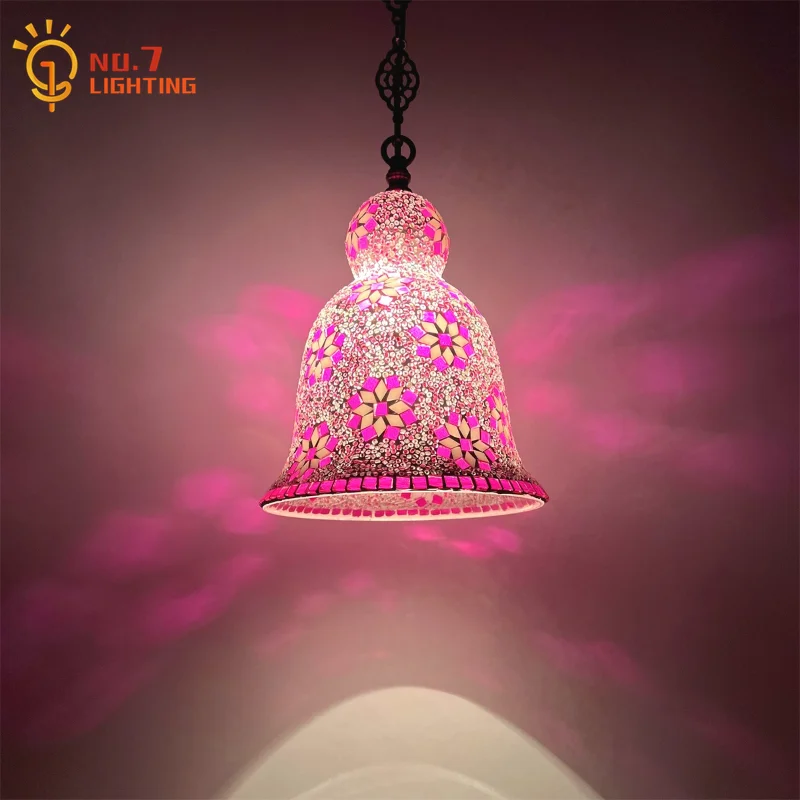 

Japanese Design Romantic Pink White Cherry Chime Pendant Lights LED E27 Handmade Glass Hanging Lamp Bedroom Restaurant Hotel Bar