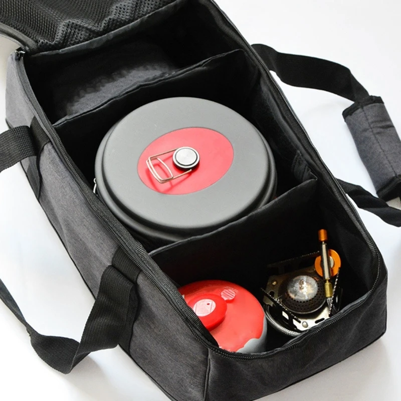 Camping Cookware Bag Portable Waterproof Pot Stove Storage Gas Tank Bags Outdoor Picnic Tableware Organizer for Camping