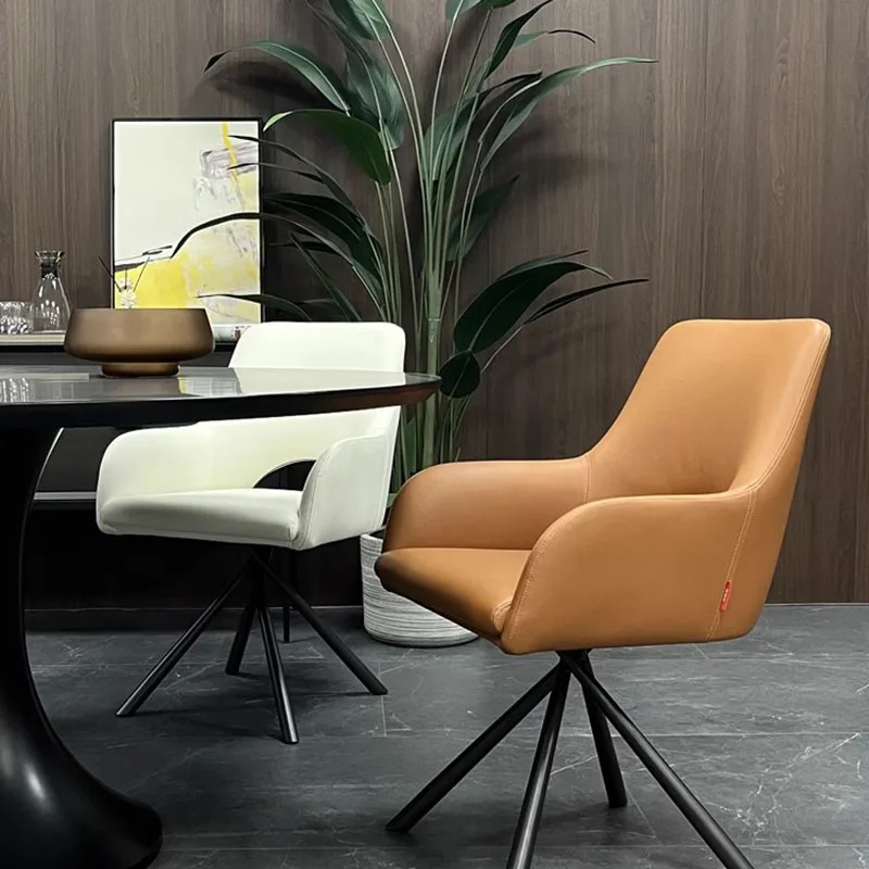 

Luxury Dining Nordic Accent Chair Armchair Designer Desk Leather Modern Chair Office Bedroom Sillas Cocina Nordic Furniture
