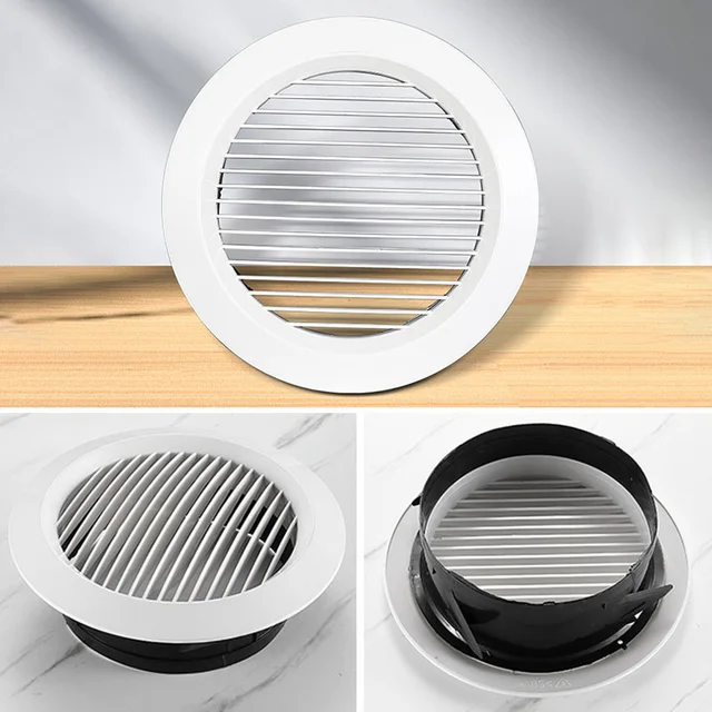 ABS Round Air Vent Louver Grille Cover Outlet Wall Ceiling Exhaust Ducting Waterproof Outlet Heating Cooling Ventilation Cap 1