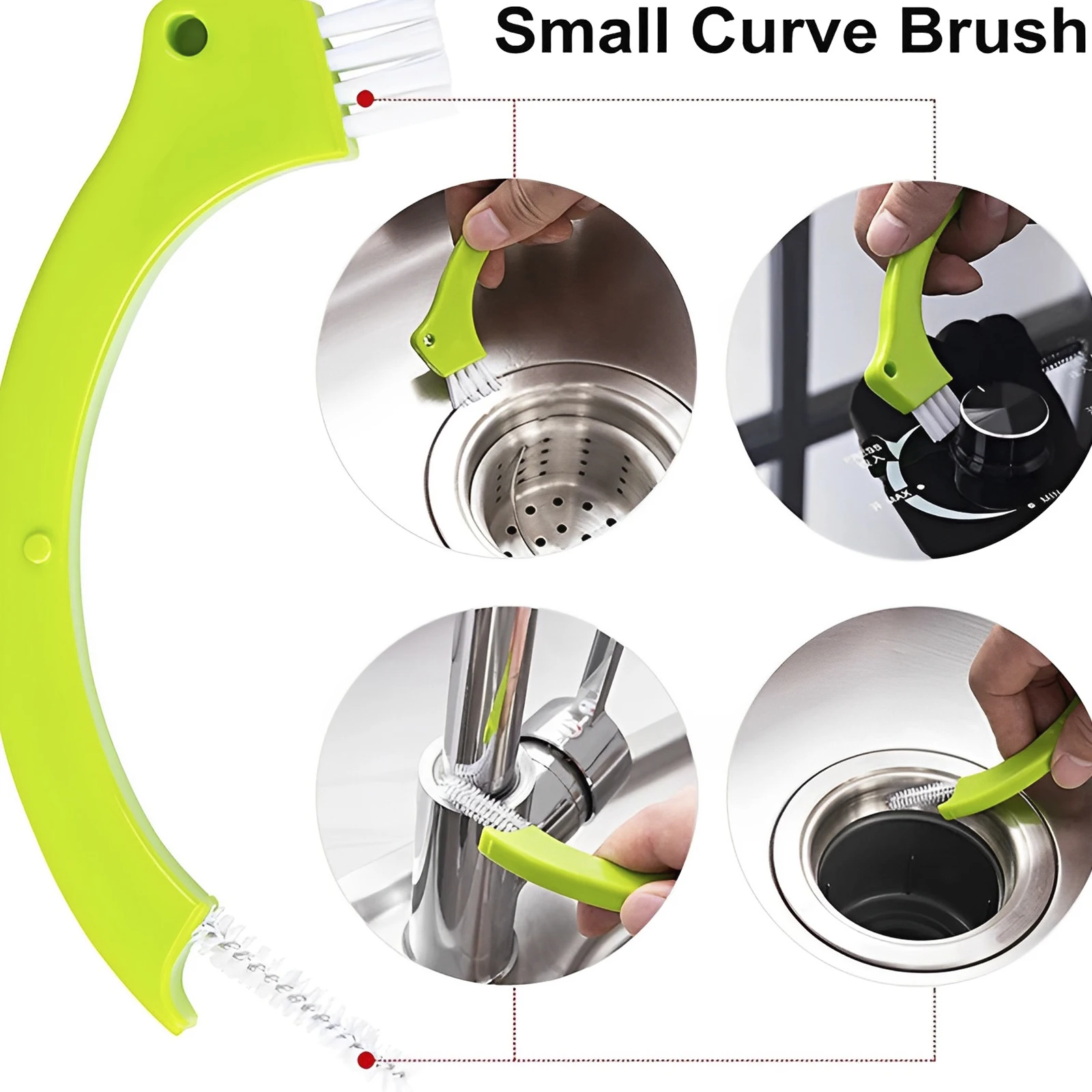 Set 6 Spazzole Per Pulizia Fessure E Fughe - Colori Diversi, Setole Dure, Manico Antiscivolo, Per Bagno E Cucina - 2