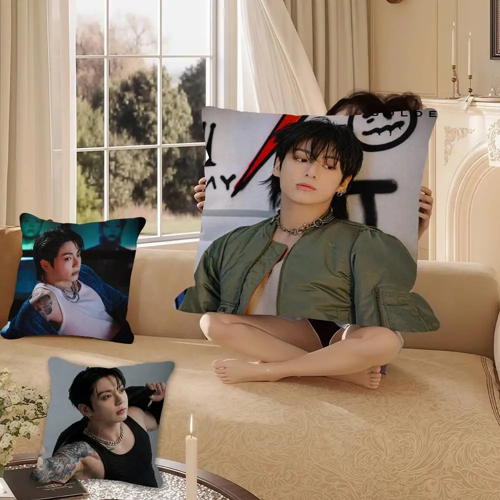 1 Stück J-Jungkook Seven Tease Kissenbezug, Auto-Kissenhülle für Sofa, Auto, Weihnachtsgeschenk
