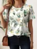 Summer Women's Y2k T Shirt Floral Graphic Fashion Stylish Classic Short Sleeve Crew Neck Tees Round Neck Regular Tops