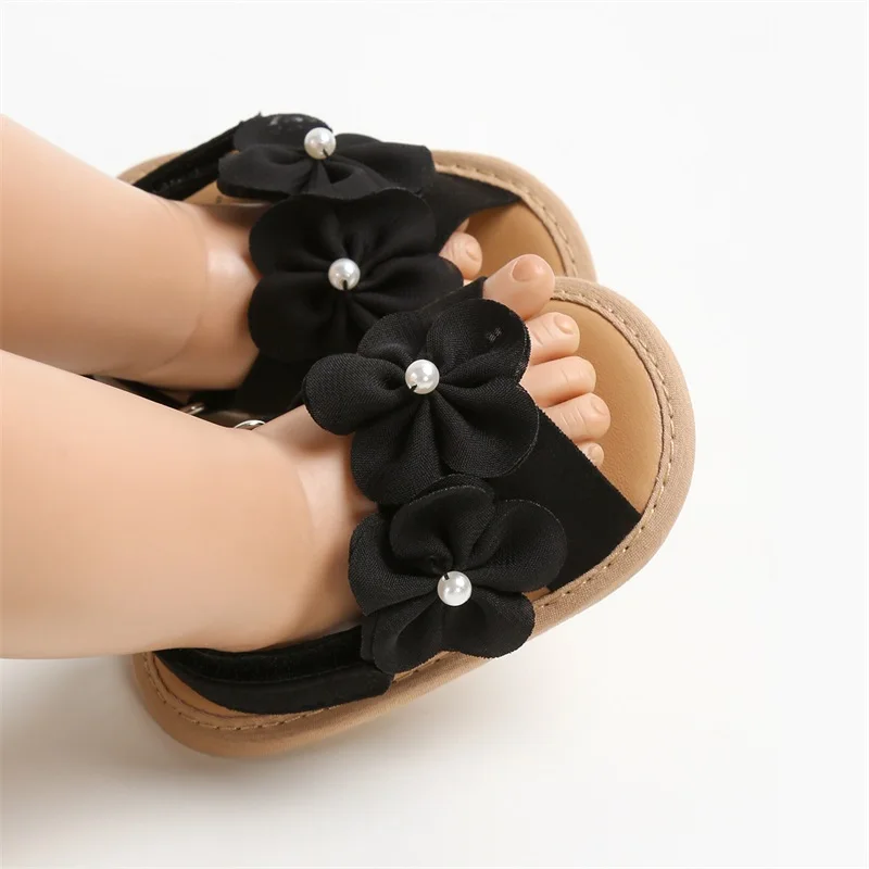 Toddler Baby Girls Summer Sandals Cute Large Flower Flat Shoes Non-Slip Sole Infant First Walker Shoes kids shoes kids sandals baby sandals sandals and clogs