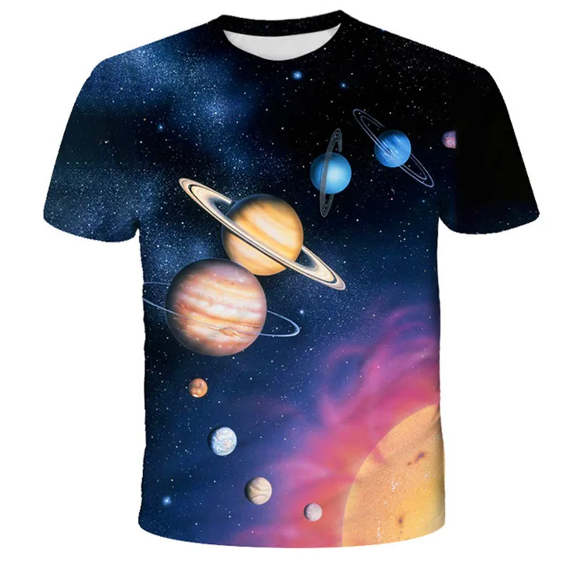 3D Printed Starry Sky Tshirt Cartoon Clothing Boy Starry Sky Fashion T Shirt Kid Summer Boys Funny Tshirt boys Clothes 4-14 year christian t shirts