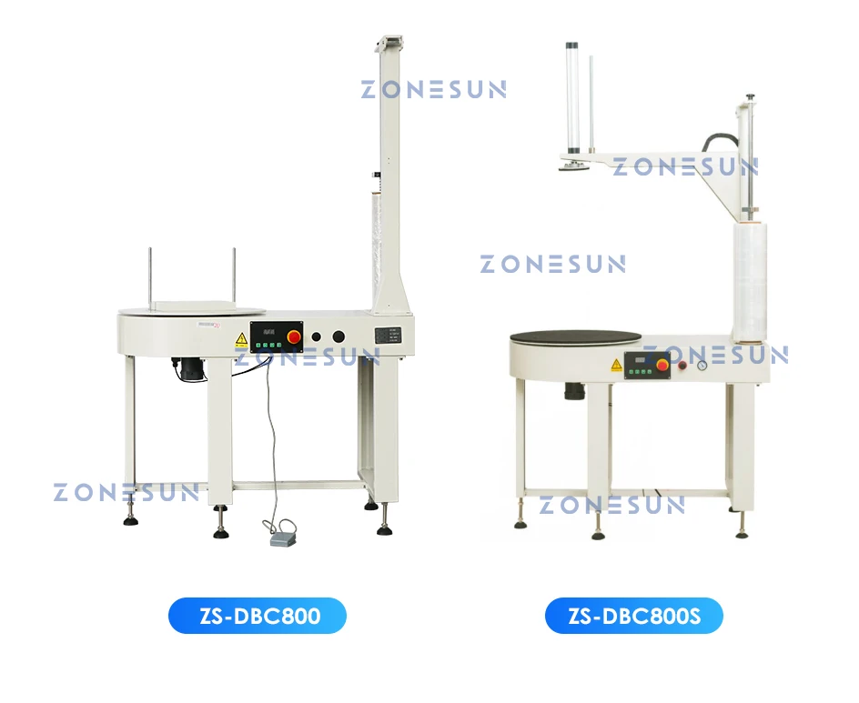 ZONESUN ZS-DBC800 Automatic Stretch Film Dispenser Turntable Carton Box Pallet Wrapping Machine Bundler Film Pulling Machine