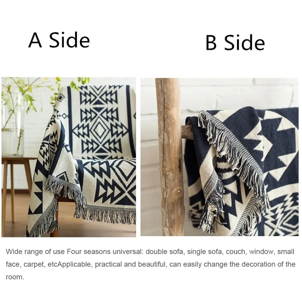 90x90cm Bohemian Plaid Blanket with Tassel for Sofa Bed Decorative Blankets Cotton Sofa Cover Throw Blanket - 2