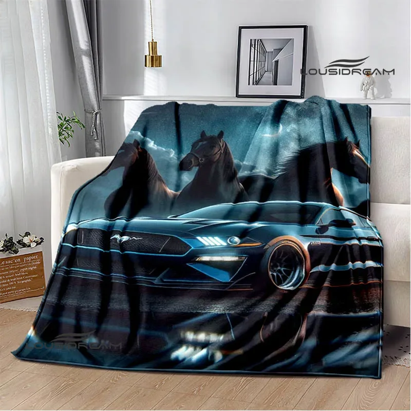 3D M-Mustang car logo Printed blanket Flannel Warm blankets Soft and comfortable blanket bed linings cubre cama Birthday Gift 6