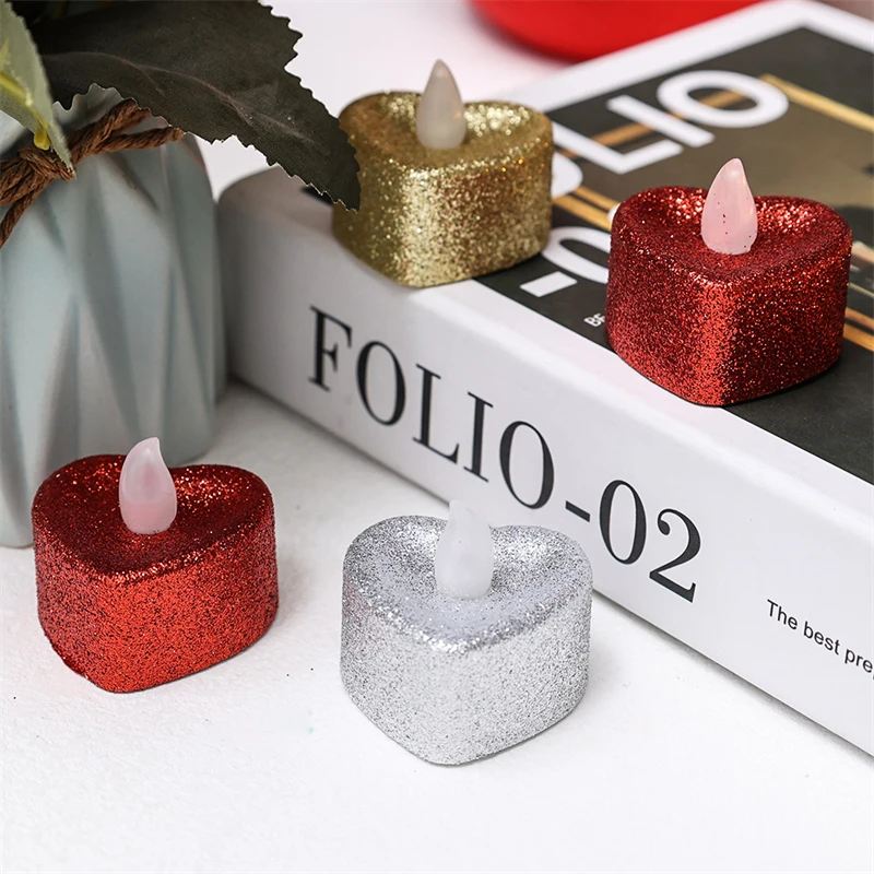 50 Candele A Cuore Senza Fumo - Per San Valentino, Matrimoni, Feste (Rosso) - Foto 2