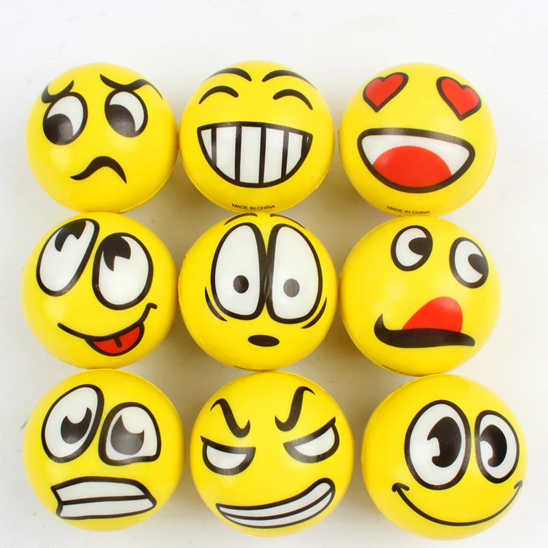 ANTI-STRESS SMILEY / Smiley Mignon Visage Squeeze Éponge 12 Balles