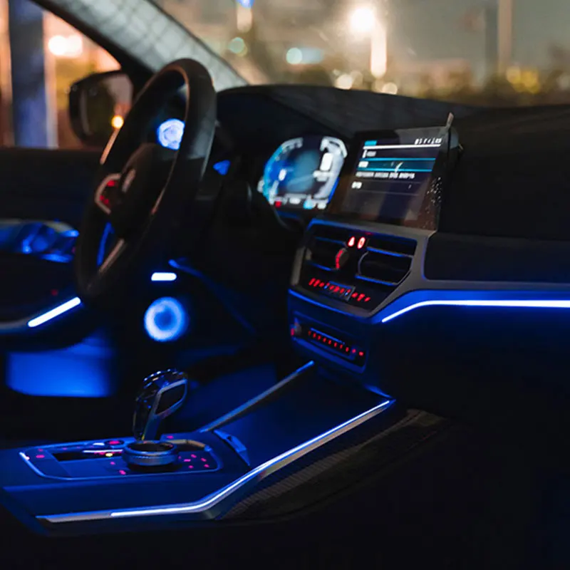 BMW용 센터 콘솔 안장 조명, 11 가지 색상, 새로운 3/4 시리즈, G20, G22, M3, M4 용, LED 장식 조명, 자동차 주변 조명 수리